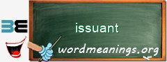 WordMeaning blackboard for issuant
